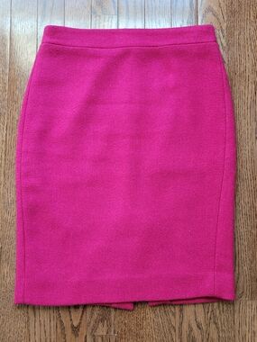 J. Crew Fuchsia Wool Pencil Skirt